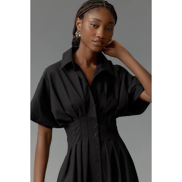 New Anthropologie The Tobie Mini Shirt Dress by Exquise sz M - Picture 2 of 6